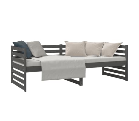 vidaXL Sofá cama sin colchón madera maciza de pino gris 80x200 cm