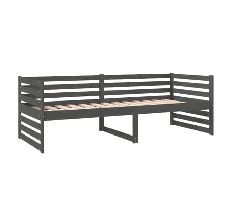 vidaXL Sofá cama sin colchón madera maciza de pino gris 80x200 cm