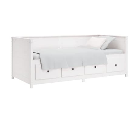 vidaXL Diván sin colchón blanco 100x200 cm madera maciza de pino
