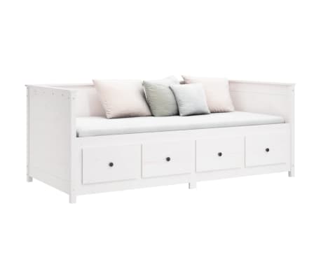 vidaXL Diván sin colchón blanco 100x200 cm madera maciza de pino