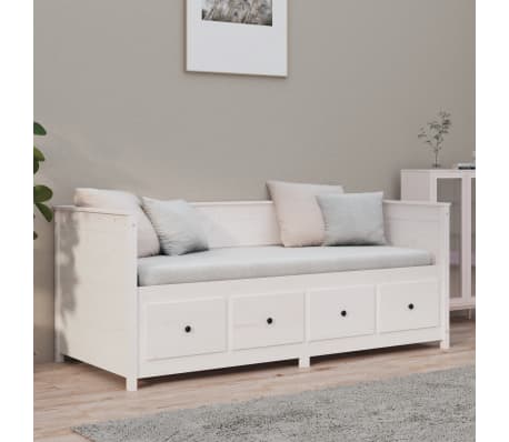 vidaXL Diván sin colchón blanco 100x200 cm madera maciza de pino