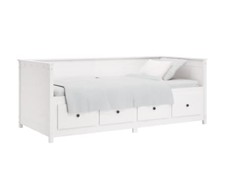 vidaXL Sofá cama sin colchón madera maciza de pino blanco 90x200 cm