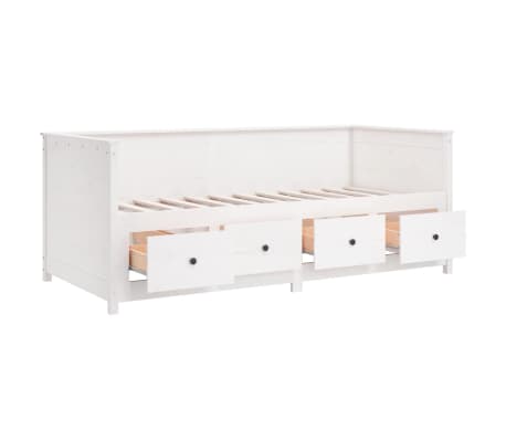 vidaXL Sofá cama sin colchón madera maciza de pino blanco 90x200 cm