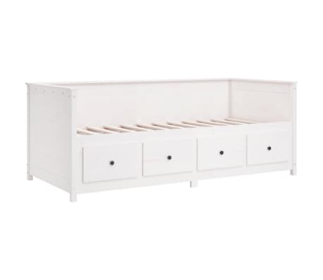 vidaXL Sofá cama sin colchón madera maciza de pino blanco 90x200 cm
