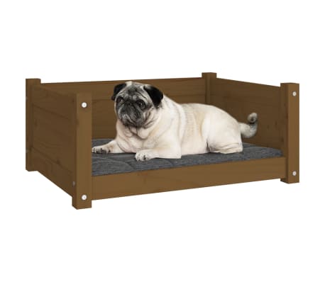 vidaXL Lit pour chien Marron miel 65,5x50,5x28 cm Bois de pin solide