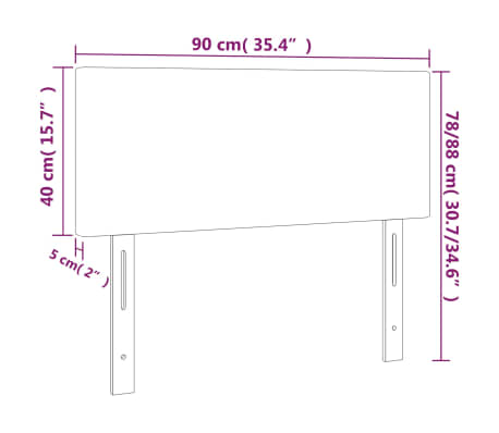 vidaXL Cabecero de cuero sintético negro 90x5x78/88 cm