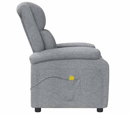 vidaXL Sillón de masaje tela gris claro