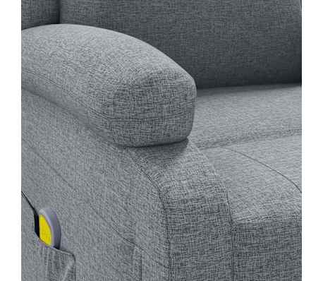 vidaXL Sillón de masaje tela gris claro