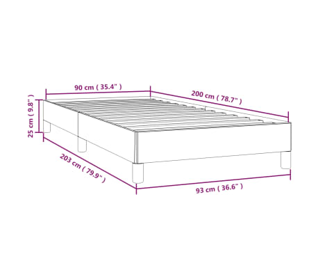 vidaXL Cadre de lit sans matelas vert foncé 90x200 cm velours