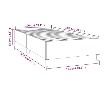 vidaXL Estructura de cama sin colchón tela negro 100x200 cm
