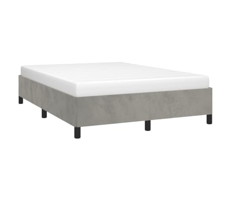 vidaXL Estructura de cama sin colchón terciopelo gris claro 140x200 cm