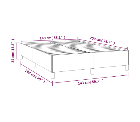 vidaXL Estructura de cama sin colchón terciopelo gris claro 140x200 cm