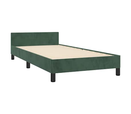 vidaXL Cadre de lit sans matelas vert foncé 100x200 cm velours