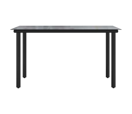 vidaXL Mesa comedor jardín acero y vidrio templado negro 200x100x74 cm