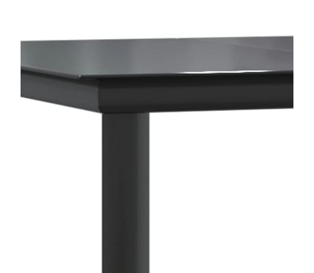 vidaXL Mesa comedor jardín acero y vidrio templado negro 200x100x74 cm