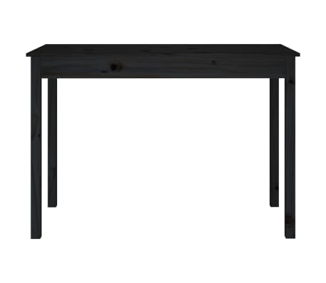 vidaXL Table à manger Bois de pin noir massif 110x55x75 cm