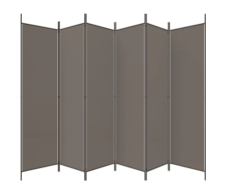 vidaXL Biombo divisor de 6 paneles de tela gris antracita 300x200 cm