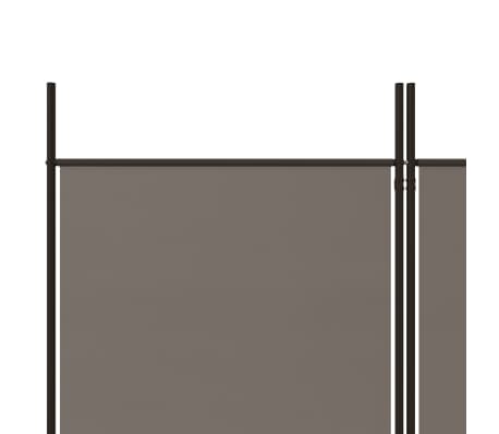 vidaXL Biombo divisor de 6 paneles de tela gris antracita 300x200 cm