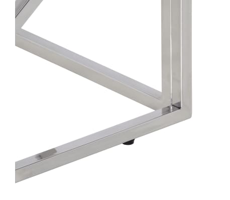 vidaXL Mesa de centro plateada acero inoxidable y vidrio templado