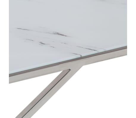 vidaXL Mesa de centro plateada acero inoxidable y vidrio templado