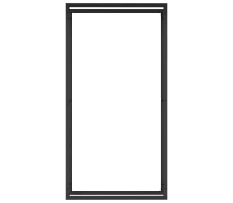vidaXL Leñero de acero negro mate 80x28x154 cm