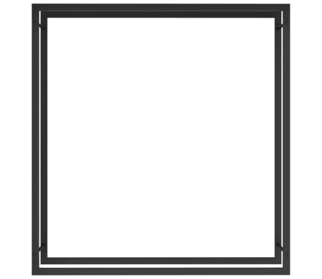 vidaXL Leñero de acero negro mate 110x28x116 cm