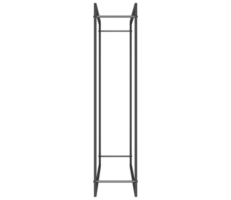 vidaXL Leñero de acero negro mate 110x28x116 cm