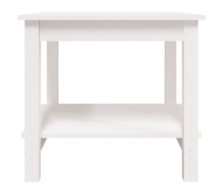 vidaXL Mesa de centro de madera maciza de pino blanca 50x50x45 cm