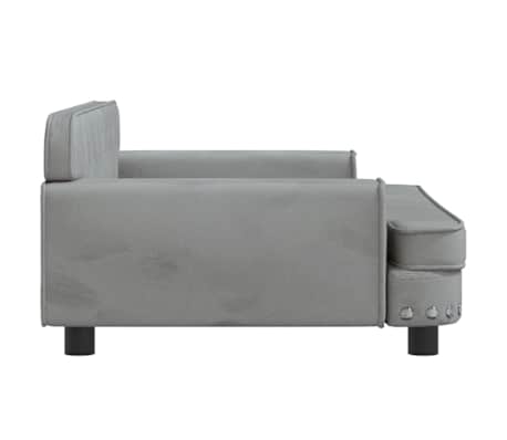 vidaXL Cama para perros de terciopelo gris claro 90x53x30 cm