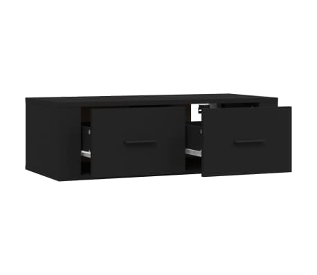 vidaXL Mueble de TV colgante madera contrachapada negro 80x36x25 cm