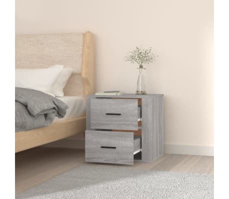 vidaXL Table de chevet murale Sonoma gris 50x36x47 cm