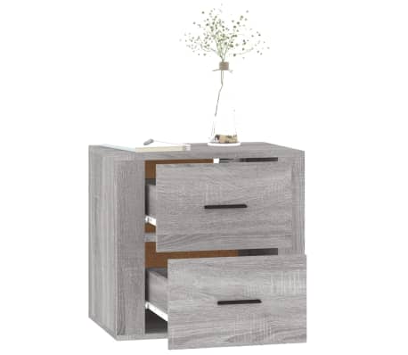 vidaXL Table de chevet murale Sonoma gris 50x36x47 cm
