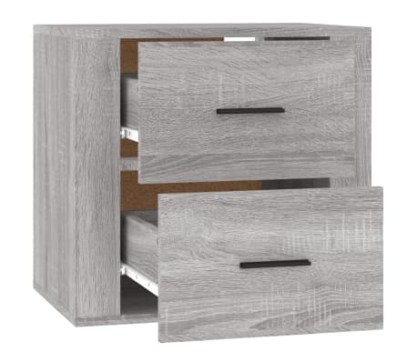 vidaXL Table de chevet murale Sonoma gris 50x36x47 cm