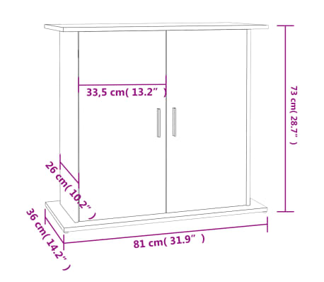 vidaXL Soporte para acuario madera de ingeniería blanco 81x36x73 cm