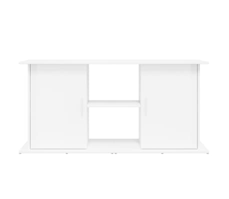 vidaXL Soporte de acuario madera ingeniería blanco brillo 121x41x58 cm