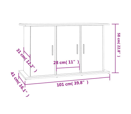 vidaXL Soporte para acuario madera de ingeniería blanco 101x41x58 cm