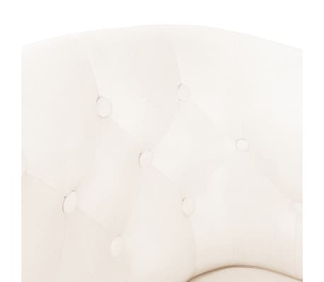 vidaXL Sillón con taburete cuero sintético blanco