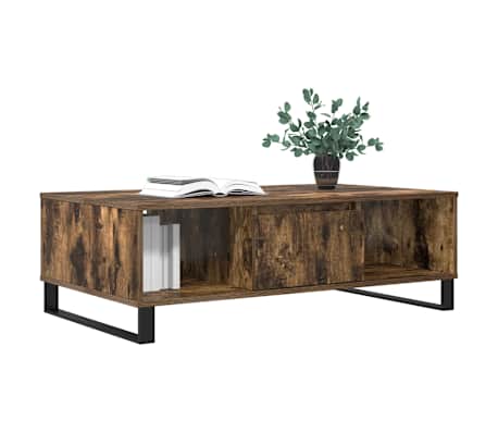 vidaXL Mesa de centro madera de ingeniería roble ahumado 104x60x35 cm