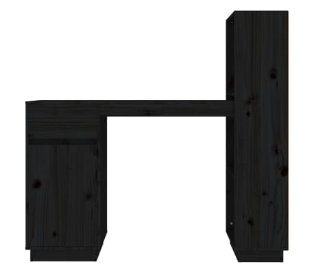 vidaXL Escritorio de madera maciza de pino negro 110x53x117 cm