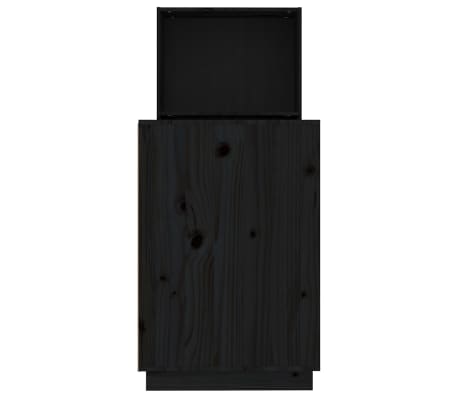 vidaXL Escritorio de madera maciza de pino negro 110x53x117 cm