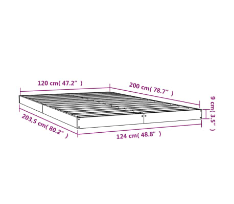 vidaXL Estructura de cama sin colchón madera de pino maciza 120x200 cm