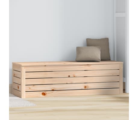 vidaXL Caja de almacenaje madera maciza de pino 109x36,5x33 cm