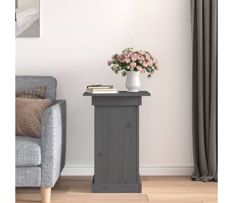 vidaXL Soporte para plantas madera maciza de pino gris 40x40x60 cm