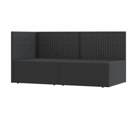 vidaXL Set de muebles de jardín 2 pzas y cojines ratán sintético negro
