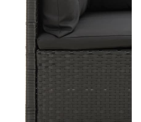 vidaXL Set de muebles de jardín 2 pzas y cojines ratán sintético negro