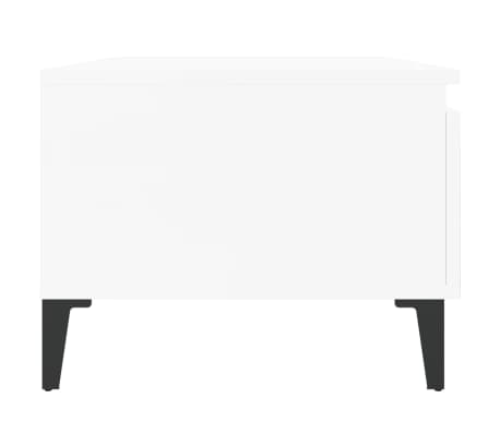 vidaXL Mesa auxiliar de madera contrachapada blanco brillo 50x46x35 cm