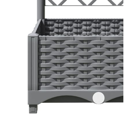 vidaXL Jardinera con enrejado PP gris claro 80x40x121,5 cm