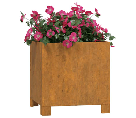 vidaXL Jardineras con patas 2 uds acero corten oxidado 32x30x33 cm