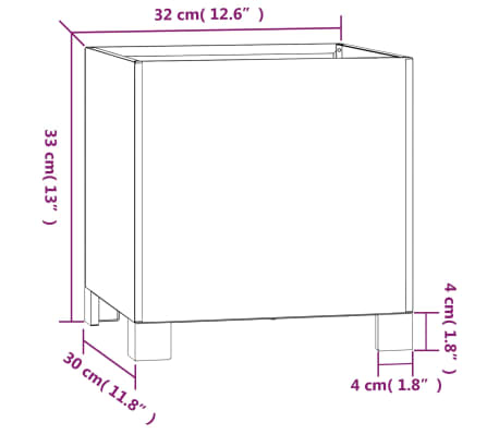 vidaXL Jardineras con patas 2 uds acero corten oxidado 32x30x33 cm