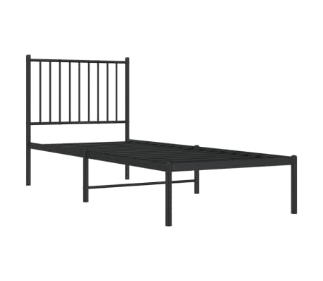 vidaXL Estructura cama sin colchón con cabecero metal negro 80x200 cm